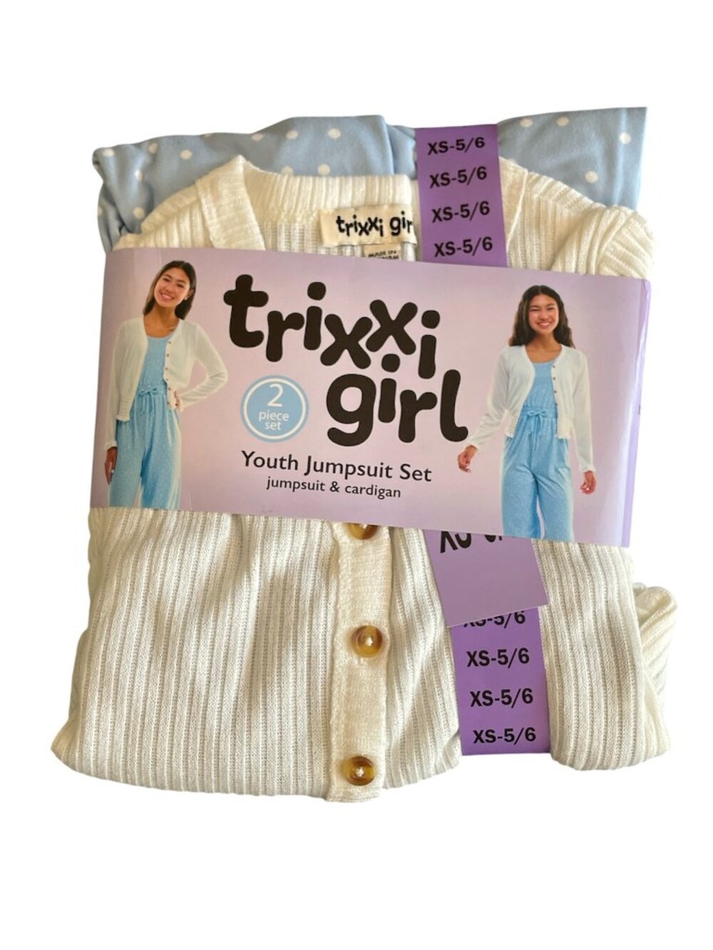 Girl Jumpsuit Set, Trixxi Girl, XS, S, Blue & White, NWT